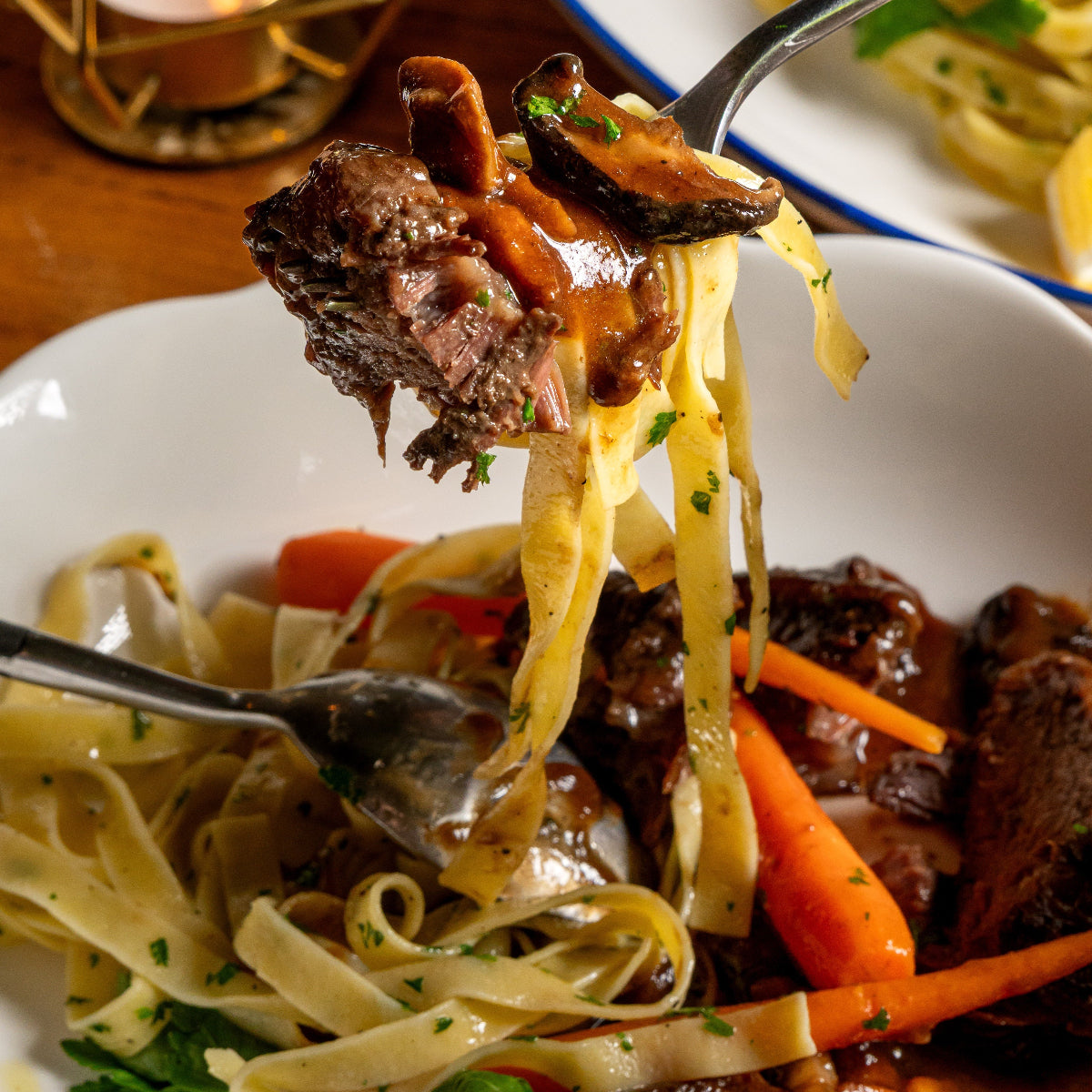 Beef Bourguignon and Tagliatelle